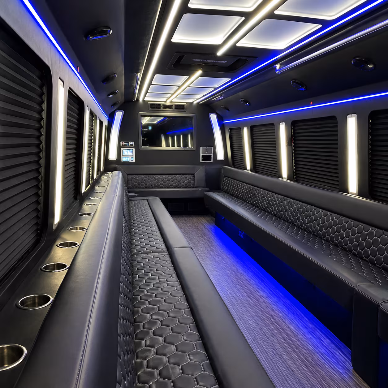rialto party bus rental interior